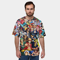 Футболка оверсайз мужская ВСЕ ГЕРОИ АНИМЕ ВАН ПИС ALL HEROES ONE PIECE, цвет: 3D-принт — фото 2