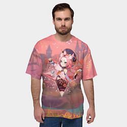 Футболка оверсайз мужская Диона Diona в примогеме, Геншин импакт Genshin Imp, цвет: 3D-принт — фото 2