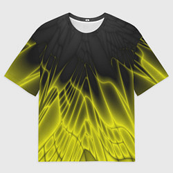 Мужская футболка оверсайз Коллекция Rays Лучи Желтый и черный Абстракция 662