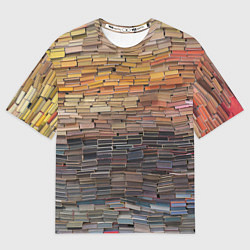 Мужская футболка оверсайз Книжные кирпичики знаний