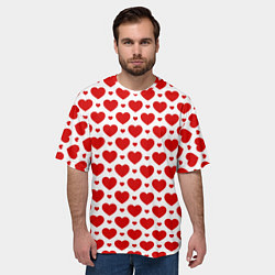 Футболка оверсайз мужская Сердечки - любовь, цвет: 3D-принт — фото 2