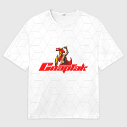 Футболка оверсайз мужская Гладиатор Красно-белый, цвет: 3D-принт