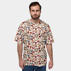 Футболка оверсайз мужская Россия паттерн светлый, цвет: 3D-принт — фото 2