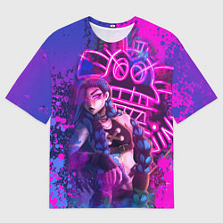 Футболка оверсайз мужская League Of Legends Arcane ДЖИНКС НЕОНОВАЯ КРАСКА, цвет: 3D-принт