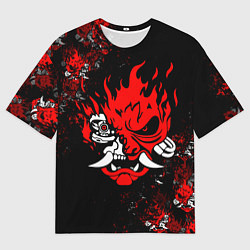 Футболка оверсайз мужская SAMURAI CYBERPUNK 2077 LOGO, цвет: 3D-принт