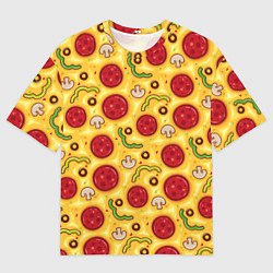 Футболка оверсайз мужская Pizza salami, цвет: 3D-принт