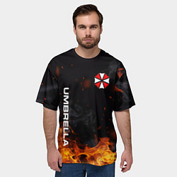 Футболка оверсайз мужская Umbrella Corporation Огонь, цвет: 3D-принт — фото 2
