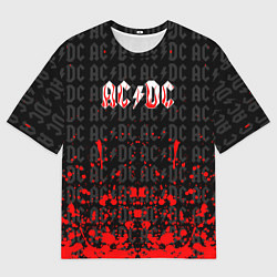 Футболка оверсайз мужская Acdc Паттерн, цвет: 3D-принт