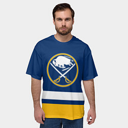 Футболка оверсайз мужская Buffalo Sabres, Баффало Сейберз, цвет: 3D-принт — фото 2