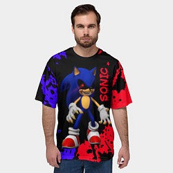 Футболка оверсайз мужская Соник екзе Sonic exe, цвет: 3D-принт — фото 2