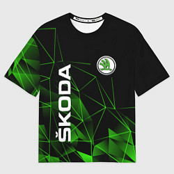 Футболка оверсайз мужская Шкода, Skoda, Геометрия, цвет: 3D-принт