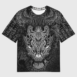 Футболка оверсайз мужская ВАЛЬХАЛЛА - ОДИН, цвет: 3D-принт