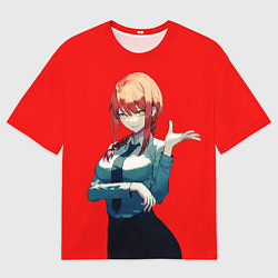 Мужская футболка оверсайз Макима просто Человек бензопила