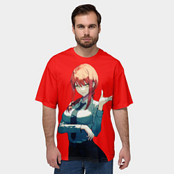 Футболка оверсайз мужская Макима просто Человек бензопила, цвет: 3D-принт — фото 2