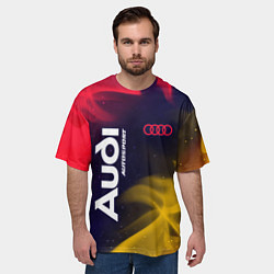 Футболка оверсайз мужская АУДИ Autosport Пламя, цвет: 3D-принт — фото 2