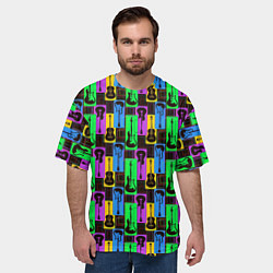 Футболка оверсайз мужская Красочные Гитары, цвет: 3D-принт — фото 2