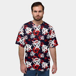 Футболка оверсайз мужская Анархия текстура, цвет: 3D-принт — фото 2