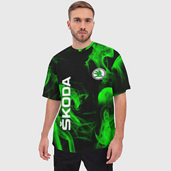 Футболка оверсайз мужская Skoda: Green Smoke, цвет: 3D-принт — фото 2