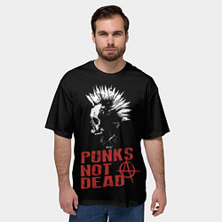 Футболка оверсайз мужская Punks Not Dead, цвет: 3D-принт — фото 2