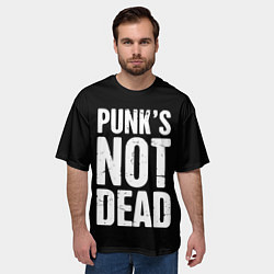 Футболка оверсайз мужская PUNKS NOT DEAD Панки Живы, цвет: 3D-принт — фото 2