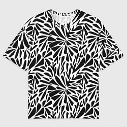 Мужская футболка оверсайз Черно белый абстрактный узор