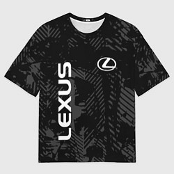 Футболка оверсайз мужская Lexus, Лексус черно серый, цвет: 3D-принт