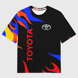 Мужская футболка оверсайз Toyota Разноцветный огонь