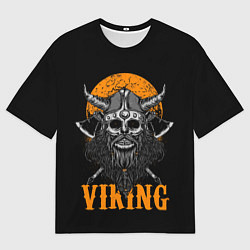 Футболка оверсайз мужская ЧЕРЕП ВИКИНГА VIKINGS SKULL, цвет: 3D-принт