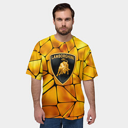 Футболка оверсайз мужская Lamborghini Gold плиты, цвет: 3D-принт — фото 2