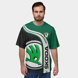 Футболка оверсайз мужская SKODA AUTO ШКОДА АВТО, цвет: 3D-принт — фото 2