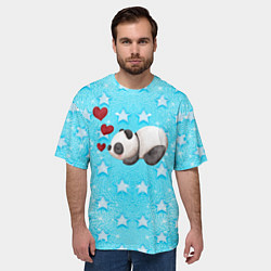 Футболка оверсайз мужская Сонная милая панда, цвет: 3D-принт — фото 2