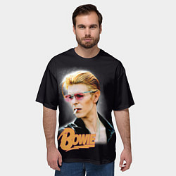 Футболка оверсайз мужская David Bowie Smoking, цвет: 3D-принт — фото 2