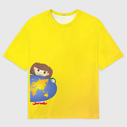 Футболка оверсайз мужская Девочка из Советского Атласа Мир, цвет: 3D-принт