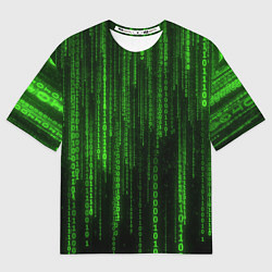 Мужская футболка оверсайз Бегущий по коду