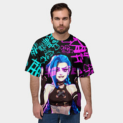 Футболка оверсайз мужская JINX ДЖИНКС NEON PATTERN, цвет: 3D-принт — фото 2