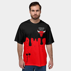 Футболка оверсайз мужская Chicago Bulls Чикаго Буллз Логотип, цвет: 3D-принт — фото 2