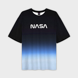 Футболка оверсайз мужская NASA с МКС, цвет: 3D-принт