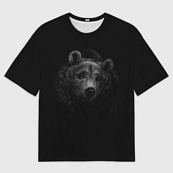 Футболка оверсайз мужская Голова хищного медведя, цвет: 3D-принт