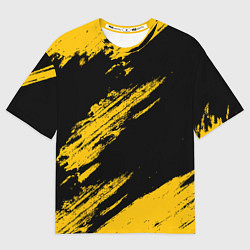 Мужская футболка оверсайз BLACK AND YELLOW GRUNGE ГРАНЖ