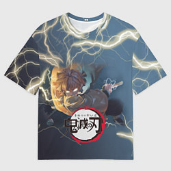 Футболка оверсайз мужская Клинок рассекающий демонов Зенитсу, цвет: 3D-принт