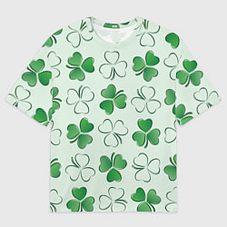 Футболка оверсайз мужская Трехлистный клевер День Св Патрика, цвет: 3D-принт