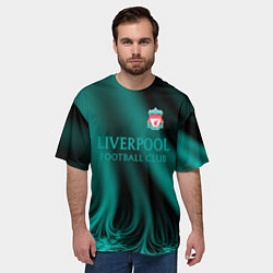 Футболка оверсайз мужская Liverpool спорт, цвет: 3D-принт — фото 2