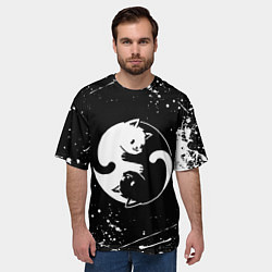 Футболка оверсайз мужская ИНЬ ЯНЬ КОТИКИ БРЫЗГИ И НИЧЕГО ЛИШНЕГО, цвет: 3D-принт — фото 2