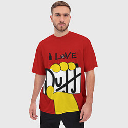 Футболка оверсайз мужская I LOVE DUFF Симпсоны, Simpsons, цвет: 3D-принт — фото 2