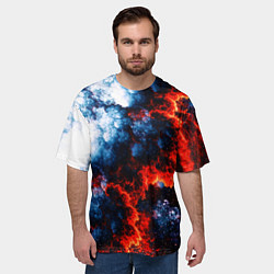 Футболка оверсайз мужская 3D ЯДЕРНЫЙ КОСМИЧЕСКИЙ ВЗРЫВ ОГОНЬ, цвет: 3D-принт — фото 2