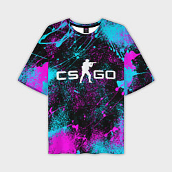 Футболка оверсайз мужская КС ГО НЕОН CS GO NEON, цвет: 3D-принт