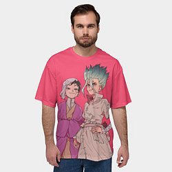 Футболка оверсайз мужская Ген и Сэнку, цвет: 3D-принт — фото 2