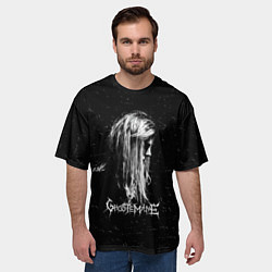 Футболка оверсайз мужская GHOSTEMANE Rap Гостмейн ЧБ Logo, цвет: 3D-принт — фото 2