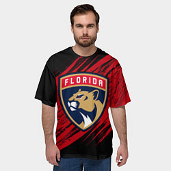 Футболка оверсайз мужская Florida Panthers, Флорида Пантерз, NHL, цвет: 3D-принт — фото 2