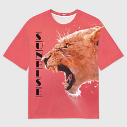 Футболка оверсайз мужская Leopard sunrise, цвет: 3D-принт